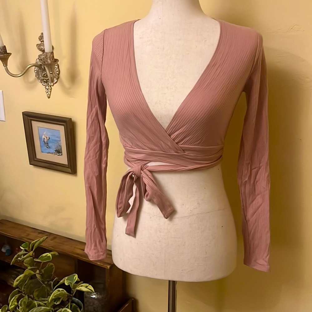 Reformation crop tie waist ballet top Size XS